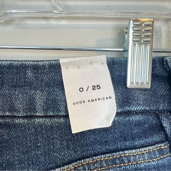 NWT Good American Good Classic Slim Straight Jeans sz 25 0 Medium Blue Stretch - Picture 9 of 11